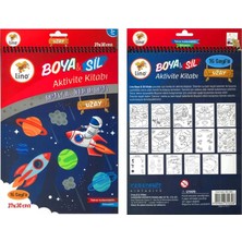Mbb E-Ticaret Lıno BS-1005 Boya Sil Aktivite Boyama Kitabı Uzay A4 Ebat Silinebilir