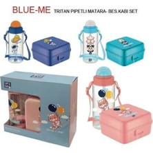 Mbb E-Ticaret Gıpta Blue-Met Trıtan Pipetli Matara&beslenme Kabı Set K7506