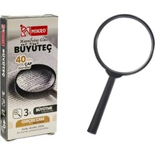 Mbb E-Ticaret Mikro MFG-7243-40 Büyüteç 40 mm Gerçek Cam Magnıfyıng Glass-(***12 Adet***)