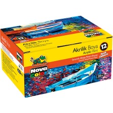 Mbb E-Ticaret Nova Color NC-179 Akrilik Boya 12 Li Şişe Takım