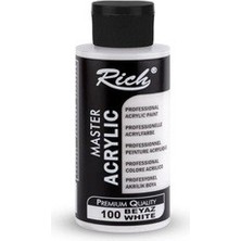 Mbb E-Ticaret Rich 100 Master Akrilik Boya Beyaz 120 Cc-(***12 Adet***)