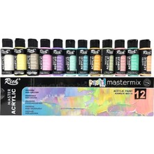 Mbb E-Ticaret Rıch Akrilik Boya Mastermıx Pastel Renkler 12 Li 09709