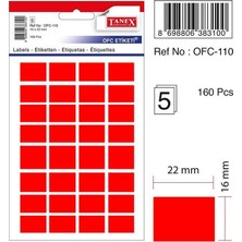 Mbb E-Ticaret Tanex OFC-110 Kırmızı 16X22 mm Ofis Etiketi-(***9 Adet***)