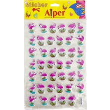 Mbb E-Ticaret Alper ALP230 Flamingo Büyük Sticker 12'li