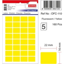 Mbb E-Ticaret Tanex OFC-110 Sarı 16X22 mm Ofis Etiketi-(***6 Adet***)