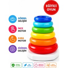 Zuzu Toys Neşeli Halkalar Halka Dizme Oyuncağı - Eğitici Montessori Istifleme Oyuncağı 1+ Yaş Bebek Oyuncağı