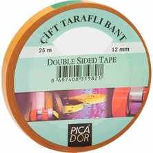 Mbb E-Ticaret Picador 12 mm x 25 mt Çift Taraflı Bant Kl 003-(***12 Adet***)