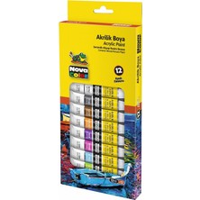 Mbb E-Ticaret Nova Color 12 Renk Akrilik Boya Tüp 12 ml NC-2004