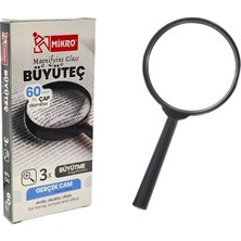 Mbb E-Ticaret Mikro MFG-7243-60 Büyüteç 60MM Gerçek Cam Magnıfyıng Glass-(***6 Adet***)