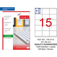 Mbb E-Ticaret Tanex 70X56 Laser Etiket TW-2115