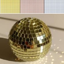 Emt Pazarlama® Kare Gold Cam Mozaik Fayans Çıkartmaları El Işi Kare Cam Fayans Kendinden Yapışkanlı Aynalı Dekor Panel 30X30 cm