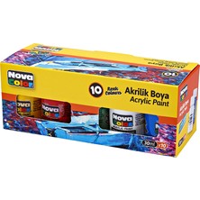 Mbb E-Ticaret Nova Color 10 Renk Akrilik Boya Şişe 30 ml NC-2002