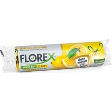 Mbb E-Ticaret Florex Çöp Torbası Büzgülü Büyük Boy Limon 10 Lu ÇT501-(***3 Adet***)
