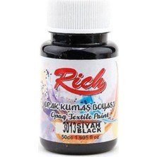 Mbb E-Ticaret Rıch Akrilik Kumaş Boyası 01542 Siyah 50 Cc.