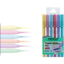 Mbb E-Ticaret Pensan 6 Renk Pastel Kesik Uç Keçeli Kalem 99096