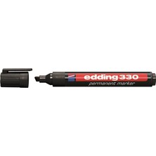 Mbb E-Ticaret Edding 330 Siyah Permanent Kesik Uç Marker Kalem-(***9 Adet***)