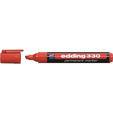 Mbb E-Ticaret Edding 330 Kırmızı Permanent Kesik Uç Marker Kalem-(***6 Adet***)