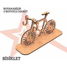 Mbb E-Ticaret Yıldızlar Ahşap 3D Ahşap Boyanabilir Maket Bisiklet Bym-06