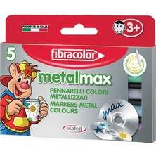 Mbb E-Ticaret Fibracolor Metal Max Metalik 5 Renk Keçeli Kalem