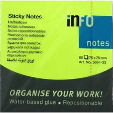 Mbb E-Ticaret Info Notes 75X75 Fosforlu Yeşil Postit 80 Yp 565433-(***6 Adet***)