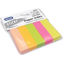 Mbb E-Ticaret Mas 3665 Yapışkanlı Kağıt Ayraç 5 Renk Neon 15X50-(***9 Adet***)