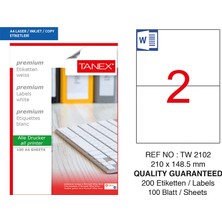 Mbb E-Ticaret Tanex 210X148,5 Laser Etiket TW-2102