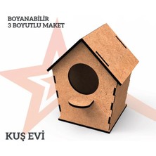 Mbb E-Ticaret Yıldızlar Ahşap 3D Ahşap Boyanabilir Maket Kuş Evi Bym-09