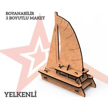 Mbb E-Ticaret Yıldızlar Ahşap 3D Ahşap Boyanabilir Maket Yelkenli Gemi Bym-04