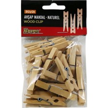 Mbb E-Ticaret Brons Ahşap Mandal Natural Büyük BR-907-(***12 Adet***)