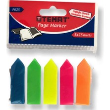 Mbb E-Ticaret Temat P-625 45X12 Index Yapışkanlı Ayraç Ok Şekilli 5X25 YP.362002-(***12 Adet***)