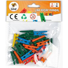 Mbb E-Ticaret Lıno RBZ-039 Ahşap Mandal Renkli 25 Mm-(***6 Adet***)