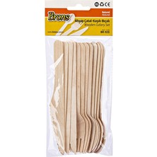 Mbb E-Ticaret Brons Ahşap Çatal Kaşık Bıçak Seti Naturel BR-920-(***12 Adet***)