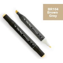 Mbb E-Ticaret Del Rey Twın Marker BR104 Brown Grey Çift Uçlu Grafik Kalemi MN-DR104-(***12 Adet***)