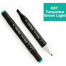Mbb E-Ticaret Del Rey Twın Marker BG57 Turquoise Green Light Çift Uçlu Grafik Kalemi MN-DR057-(***12 Adet***)