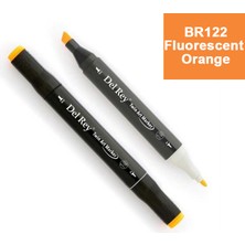 Mbb E-Ticaret Del Rey Twın Marker F122 Fluorescent Orange Çift Uçlu Grafik Kalemi MN-DR122-(***6 Adet***)