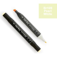 Mbb E-Ticaret Del Rey Twın Marker BR109 Pearl White Çift Uçlu Grafik Kalemi MN-DR109-(***12 Adet***)