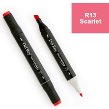 Mbb E-Ticaret Del Rey Twın Marker R13 Scarlet Çift Uçlu Grafik Kalemi MN-DR013-(***1 Adet***)