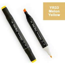 Mbb E-Ticaret Del Rey Twın Marker YR33 Melon Yellow Çift Uçlu Grafik Kalemi  MN-DR033-(***12 Adet***)