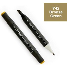 Mbb E-Ticaret Del Rey Twın Marker Y42 Bronze Green Çift Uçlu Grafik Kalemi MN-DR042-(***3 Adet***)