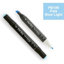 Mbb E-Ticaret Del Rey Twın Marker PB185 Pale  Blue Light Çift Uçlu Grafik Kalemi MN-DR185-(***9 Adet***)