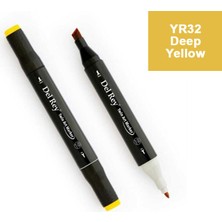 Mbb E-Ticaret Del Rey Twın Marker YR32 Deep Yellow Çift Uçlu Grafik Kalemi  MN-DR032-(***3 Adet***)