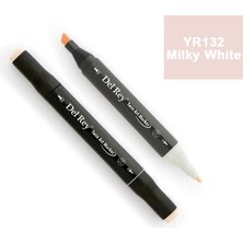 Mbb E-Ticaret Del Rey Twın Marker YR132 Milky White Çift Uçlu Grafik Kalemi MN-DR132-(***12 Adet***)