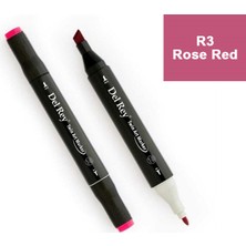 Mbb E-Ticaret Del Rey Twın Marker R3 Rose Red Çift Uçlu Grafik Kalemi MN-DR003-(***6 Adet***)