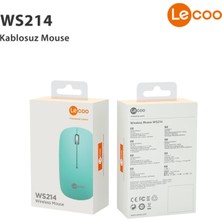 Mbb E-Ticaret Lecoo WS214 Turkuaz Sessiz Kablosuz Mouse