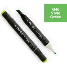 Mbb E-Ticaret Del Rey Twın Marker G46 Vivid Green  Çift Uçlu Grafik Kalemi MN-DR046-(***1 Adet***)