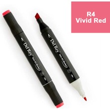 Mbb E-Ticaret Del Rey Twın Marker R4 Vivid  Red Çift Uçlu Grafik Kalemi MN-DR004-(***6 Adet***)