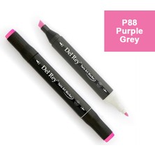 Mbb E-Ticaret Del Rey Twın Marker P88 Purple Grey Çift Uçlu Grafik Kalemi MN-DR088-(***3 Adet***)