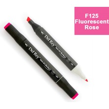 Mbb E-Ticaret Del Rey Twın Marker F125 Fluorescent Rose Çift Uçlu Grafik Kalemi MN-DR125-(***9 Adet***)