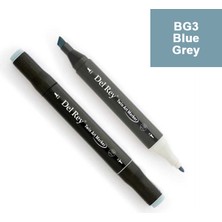 Mbb E-Ticaret Del Rey Twın Marker Bg3 Blue Grey Çift Uçlu Grafik Kalemi Mn-Drbg3-(***12 Adet***)