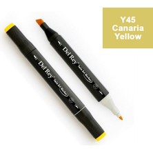 Mbb E-Ticaret Del Rey Twın Marker Y45 Canaria Yellow Çift Uçlu Grafik Kalemi MN-DR045-(***9 Adet***)